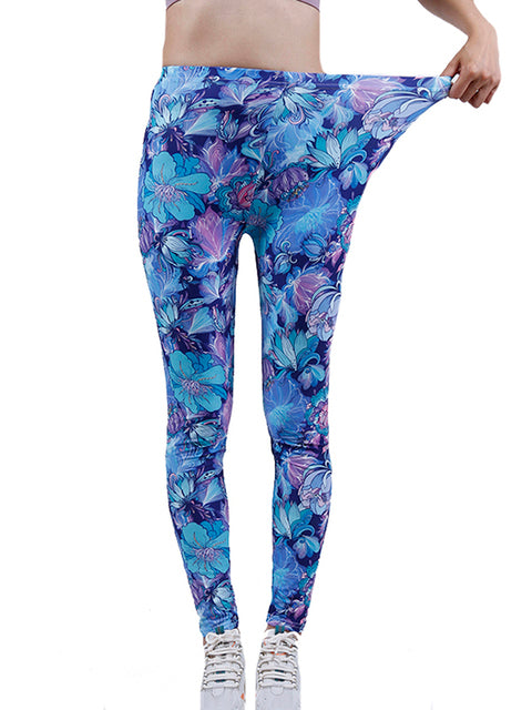 YSDNCHI Summer Flower Print Gym Leggings for Women