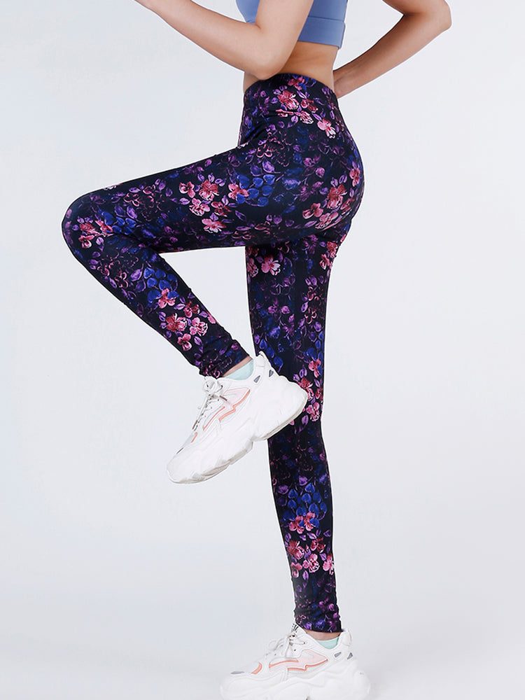 YSDNCHI Summer Flower Print Gym Leggings for Women