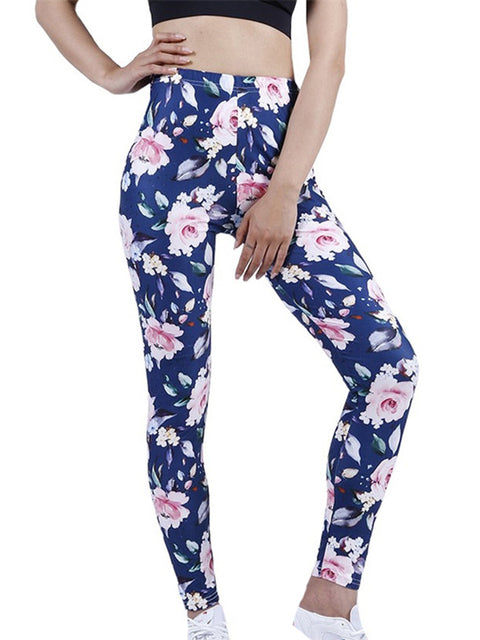 YSDNCHI Summer Flower Print Gym Leggings for Women