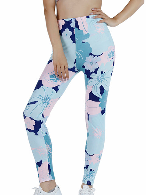 YSDNCHI Summer Flower Print Gym Leggings for Women