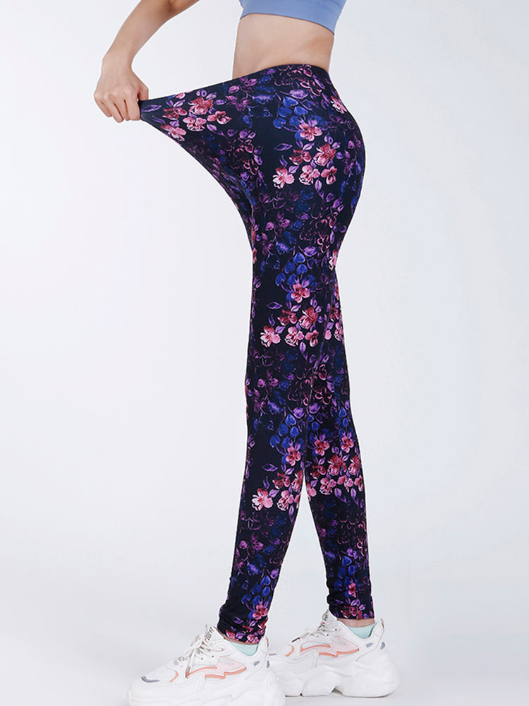 YSDNCHI Summer Flower Print Gym Leggings for Women