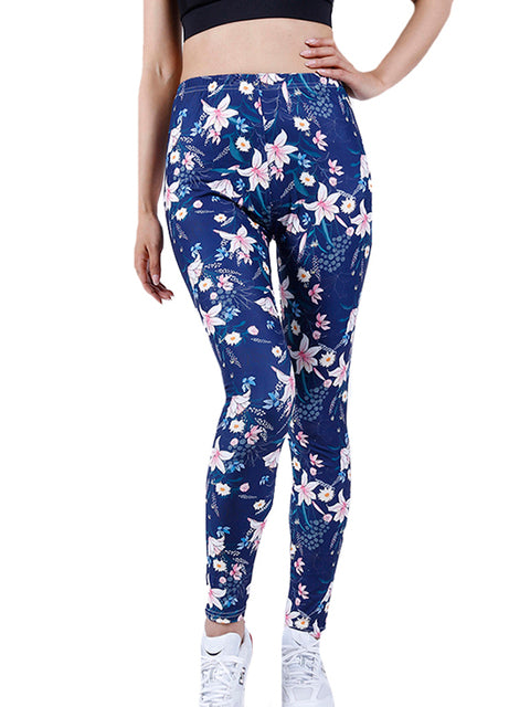 YSDNCHI Summer Flower Print Gym Leggings for Women