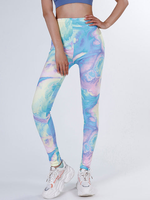 YSDNCHI Summer Flower Print Gym Leggings for Women